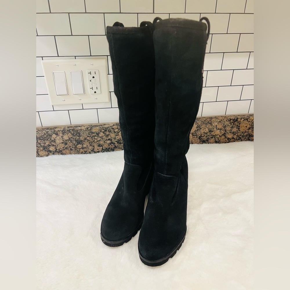 UGG Black Tall Wedge Boots- Size 6